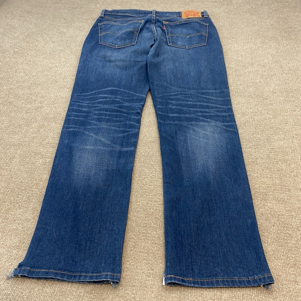 Levi's 541 Jeans Mens Size 33x34 Blue Whiskered Denim Cut Hems Classic Adult